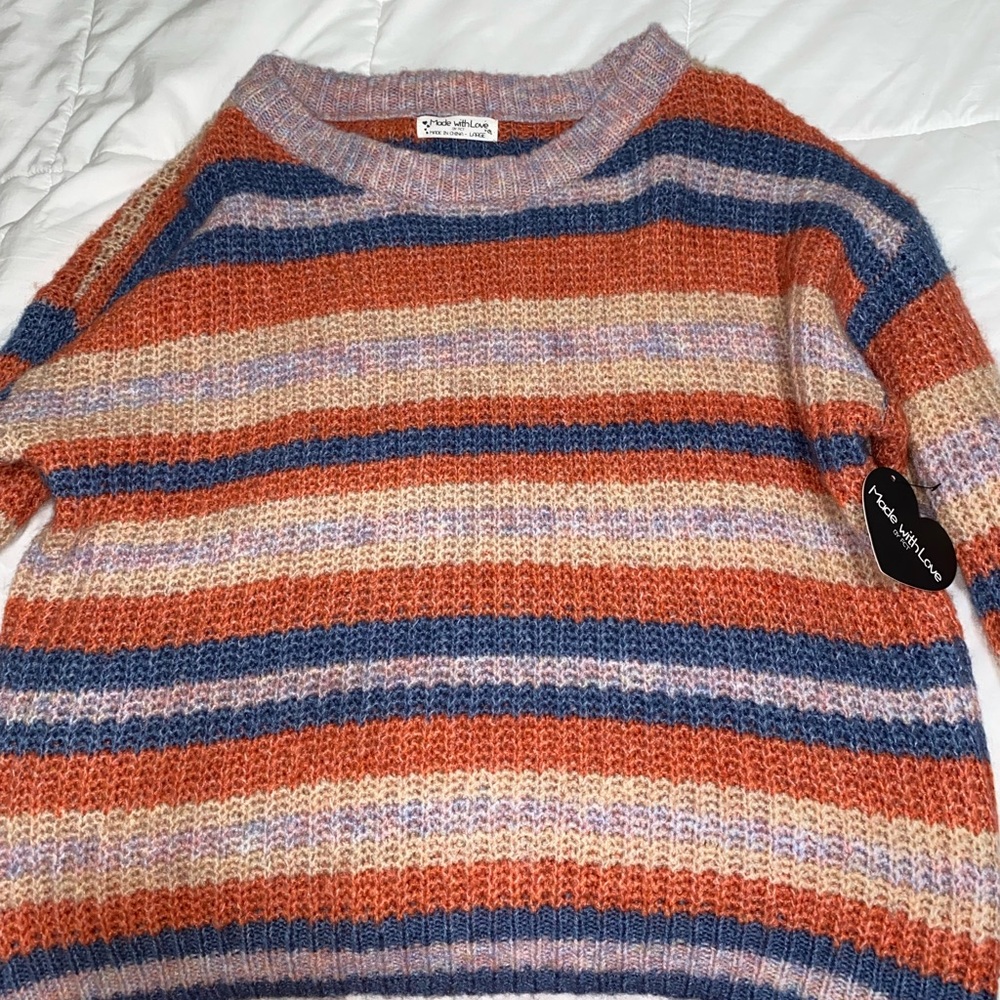 brand new striped sweater size large.